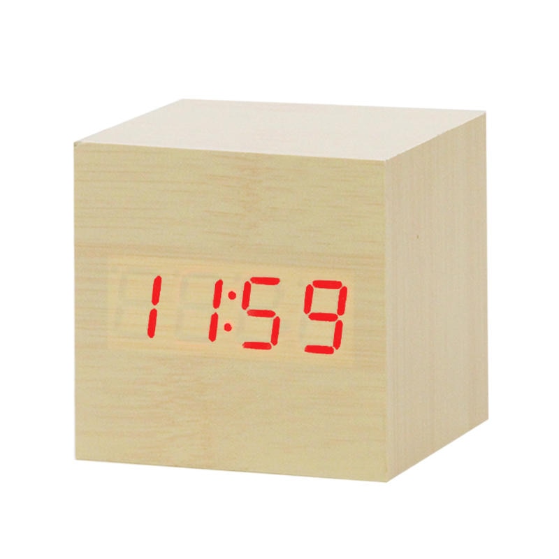 LED Wooden Alarm Clock