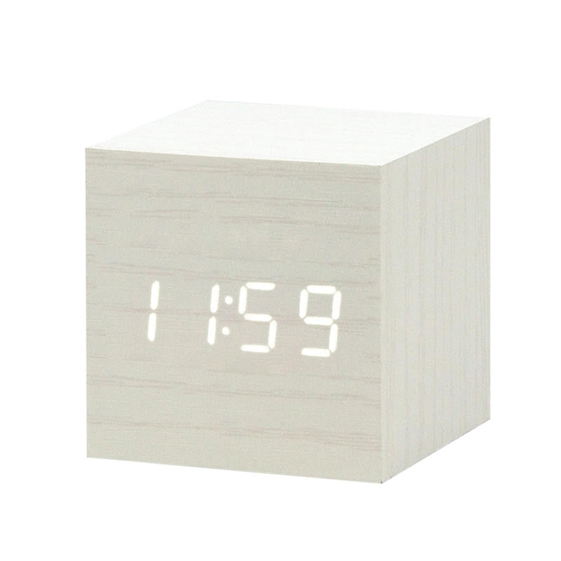 LED Wooden Alarm Clock