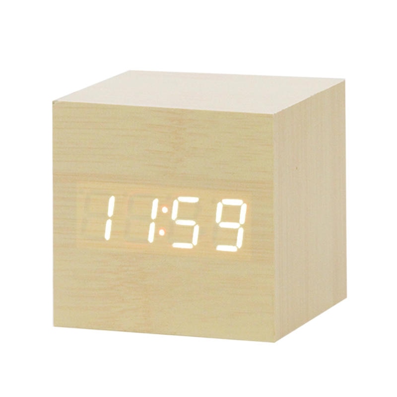 LED Wooden Alarm Clock