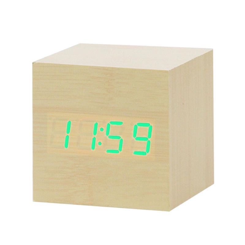 LED Wooden Alarm Clock